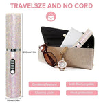 2-IN-1 Electric USB Hair Straightener Curler Fashion Colored Diamond  Design Wireless Travel Size