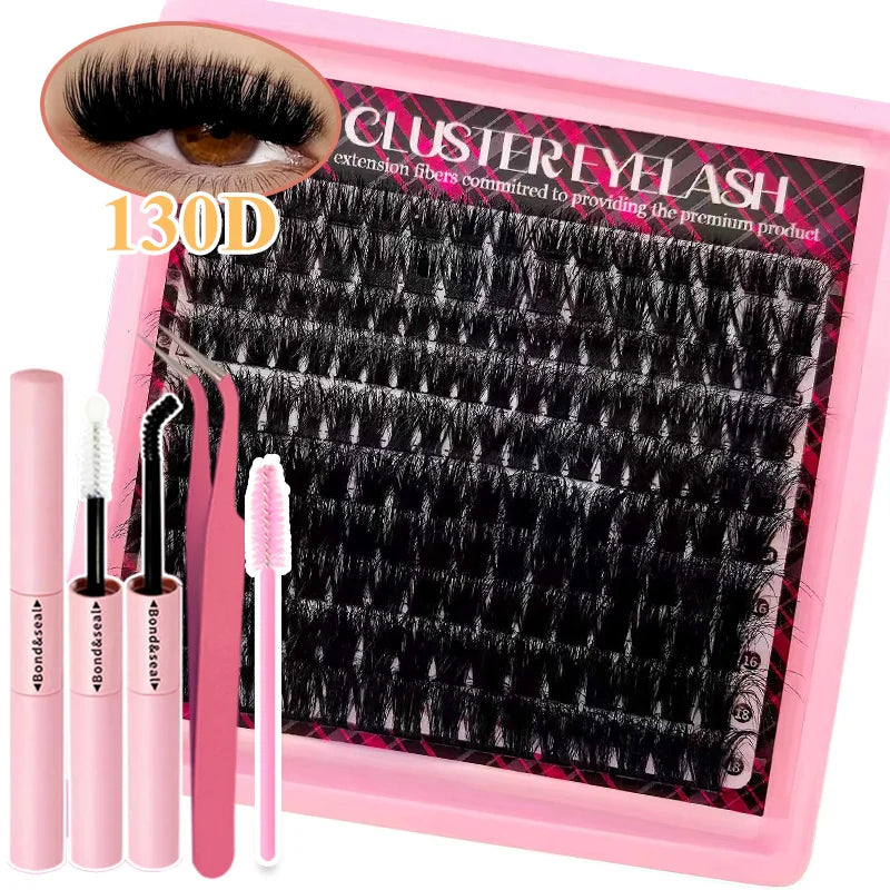 DIY Lash Extension Kit 8-16mm Mixed Lengths Fluffy Cluster Lashes Set