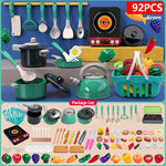 Kids Kitchen Toys Set 92/86/69/59PCS Play Kitchen Accessories Kit with Play Pots Pretend Food