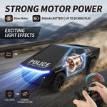 2.4G Remote Control Cyber Pickup Truck, RC Police Car with LED Lights, Rechargeable Off Road Racing Vehicle Toy for Boys Gifts