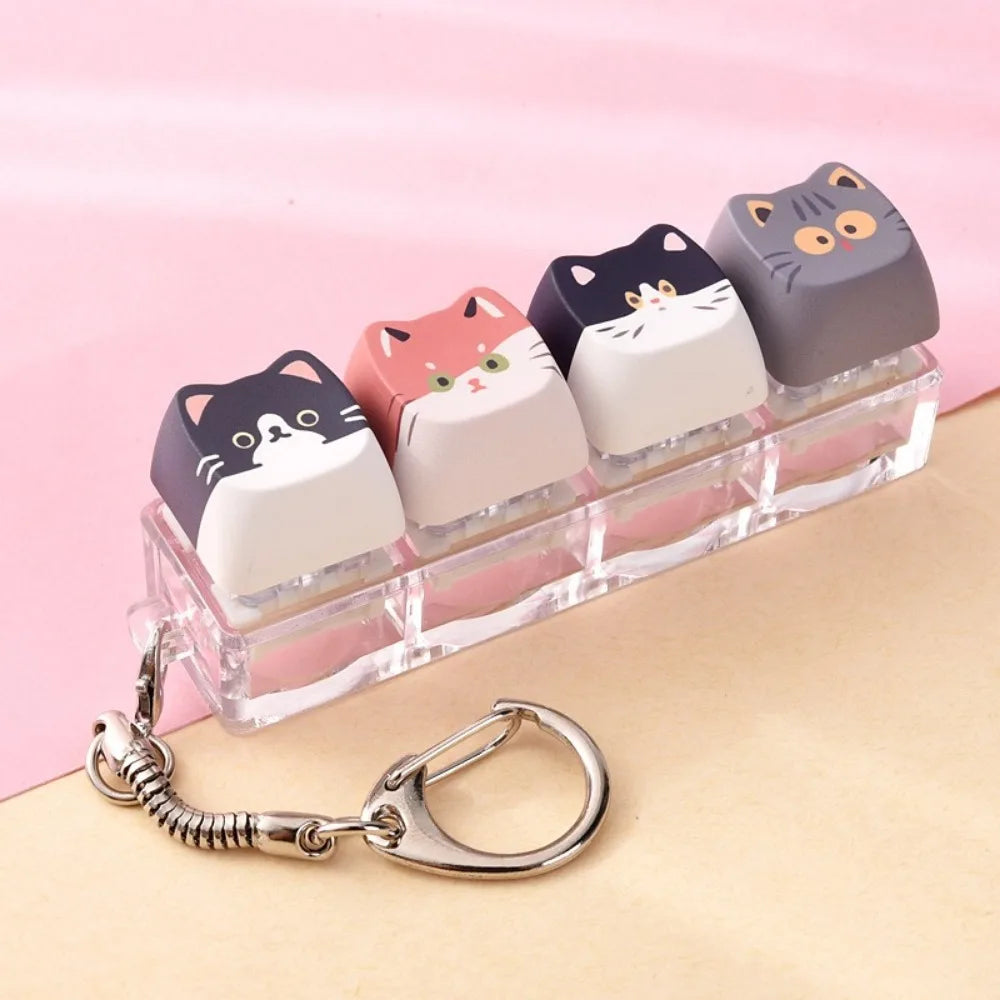 4 Keys Cat Fidget Keychain