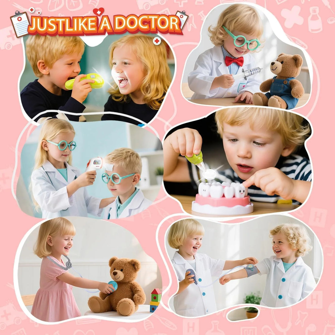 Deluxe Kids Doctor Play Set Pretend Play Medical Cart Trolley ECG Stethoscope Educational Role Play Toy Boys Girls Gift