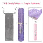 2-IN-1 Electric USB Hair Straightener Curler Fashion Colored Diamond  Design Wireless Travel Size