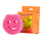 3pcs Smiley Face Cleaning Sponge, Colorful Temperature-Changing Kitchen Sponges, Multi-Purpose