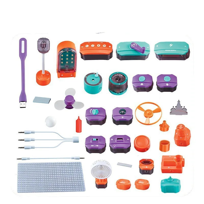 STEM Science Education Electronic Building Blocks Toy - Physics Circuit Experiment Set