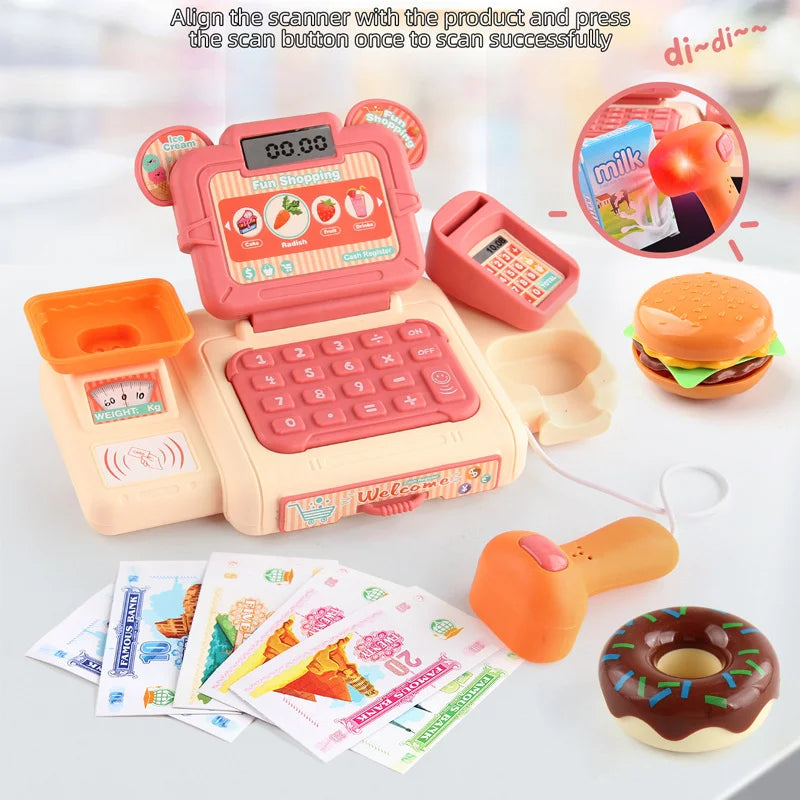 Cash House Toys Electronic Game Lighting And Sound Effects Supermarket Cashier Toys
