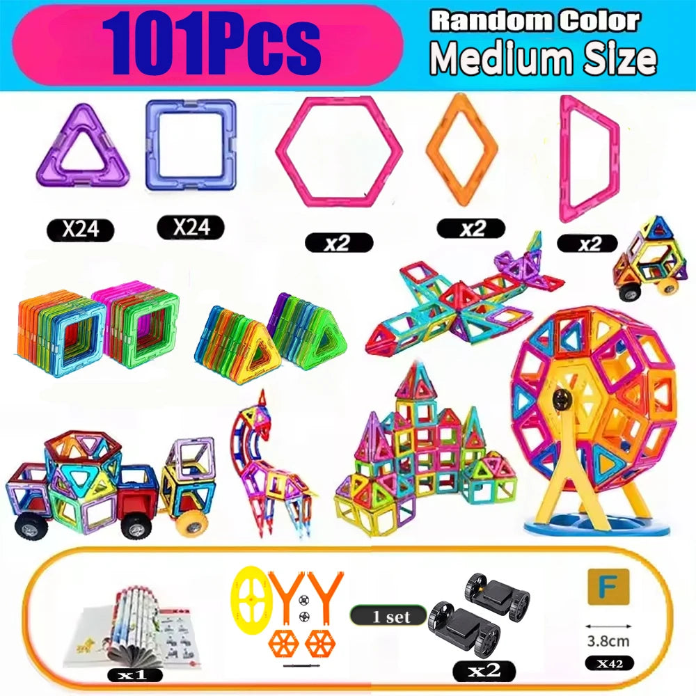 Huge Piece Count Magnetic Building Blocks Set,Magnetic Tiles Set for Kids