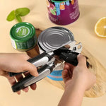 Multifunctional Stainless Steel Can Opener, Side Cut Professional Tin & Bottle Opener, Ergonomic Grip Kitchen Gadget