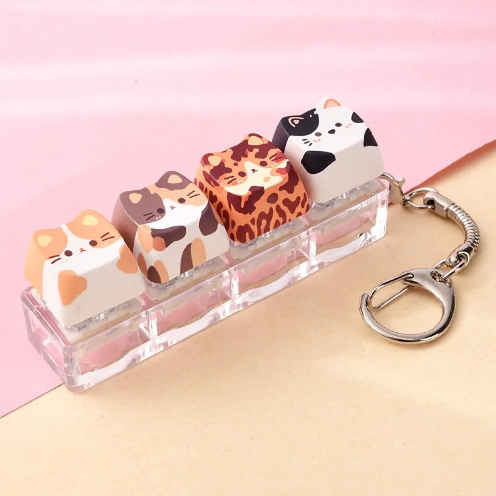 4 Keys Cat Fidget Keychain