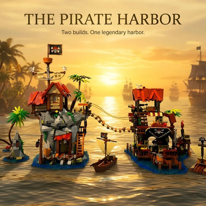 Pirate Cliffside Hideout Collectible Building Blocks Set STEM