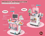 Deluxe Kids Doctor Play Set Pretend Play Medical Cart Trolley ECG Stethoscope Educational Role Play Toy Boys Girls Gift