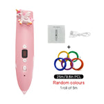 Unicorn Low Temperature 3D Printing Pen for Kids Safe 3D Drawing Pen with LED Display