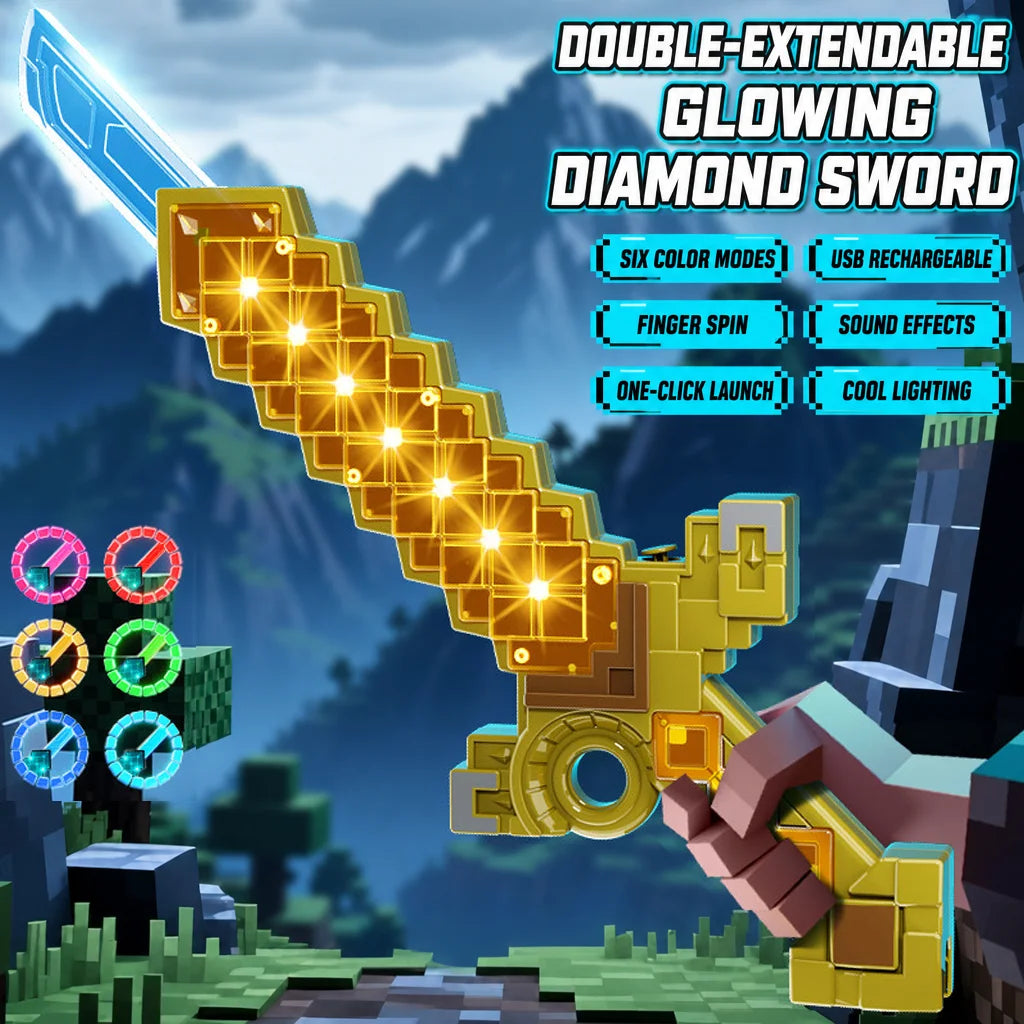 Retractable Dual-Blade Diamond Sword Lightsaber Toy