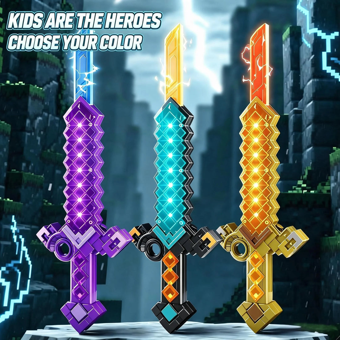 Retractable Dual-Blade Diamond Sword Lightsaber Toy