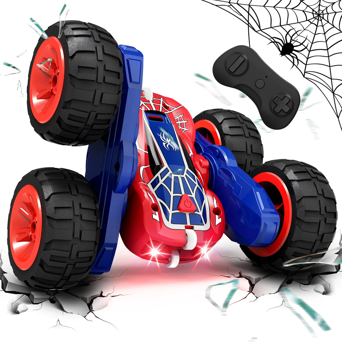 Remote Control Car with Lights, 2.4Ghz RC Car Double Sided 360°Flip RC Stunt Cars