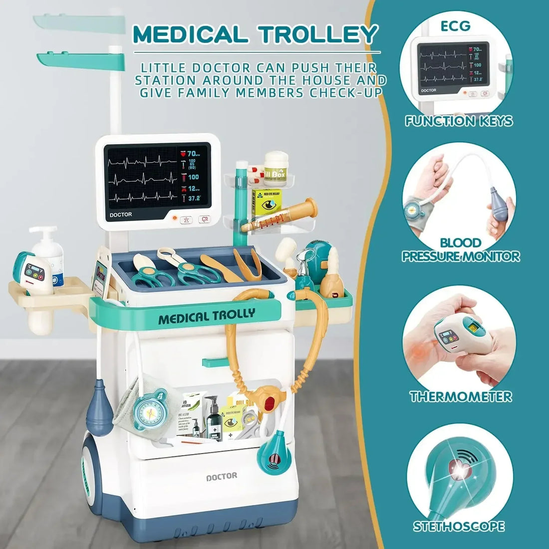 Large Hospital Play Pretend Role Play Nurse Doctor Set for Kids