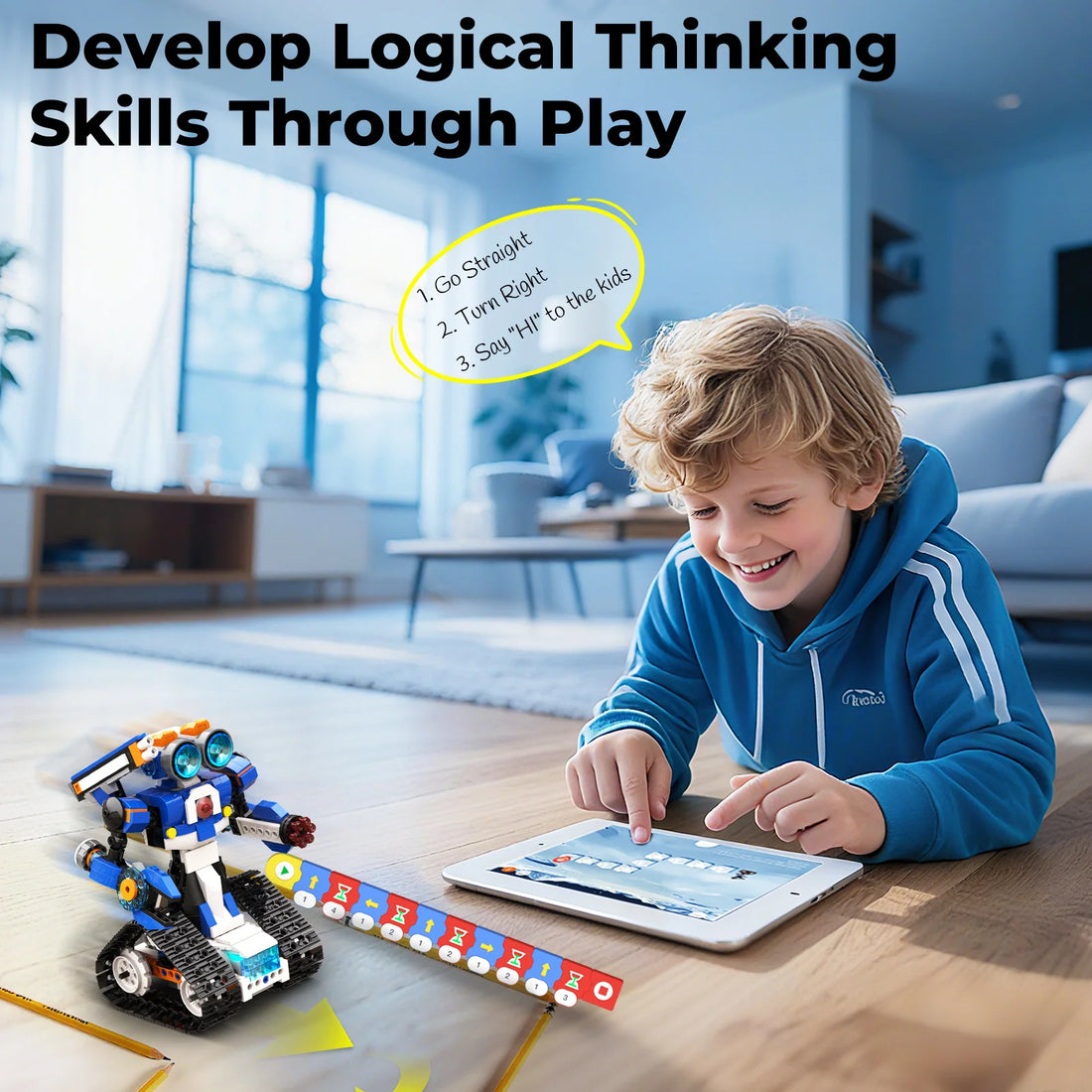 Apitor STEM 6-in-1 Robot J Building Kit APP Remote Control & Coding Toy Educational Robotics Fors Kids Ages 7+