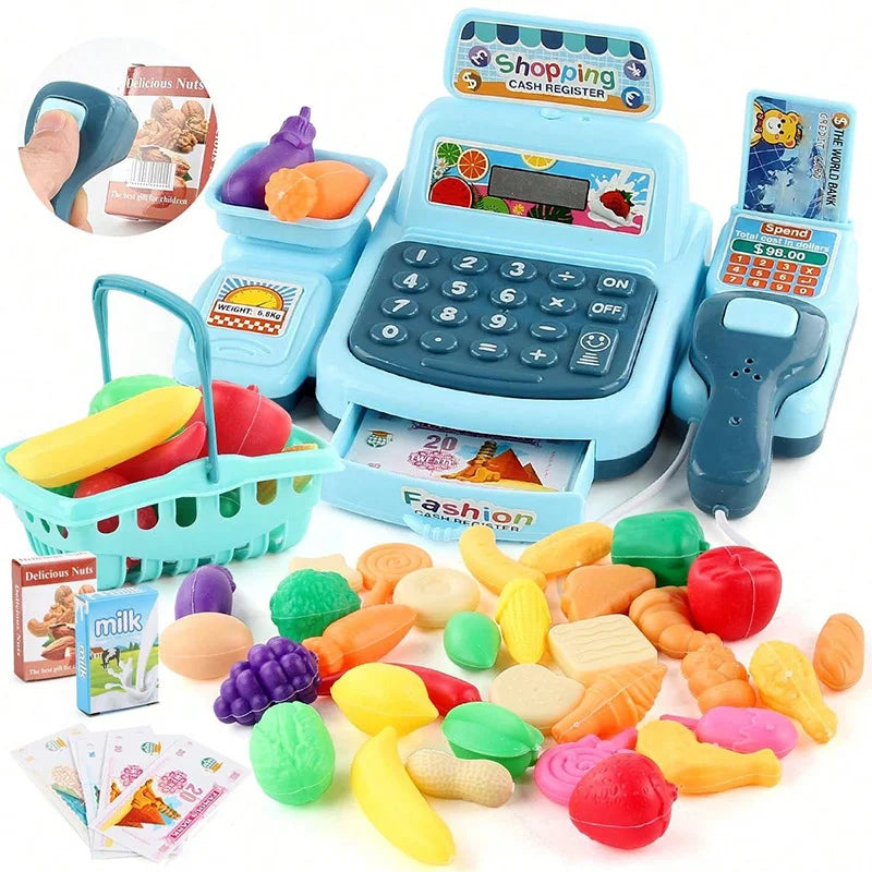 Cash House Toys Electronic Game Lighting And Sound Effects Supermarket Cashier Toys
