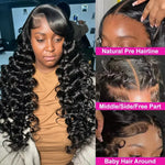 18/-40 42 Inch Loose Wave 13x6 HD Lace Frontal Wig Human Hair Brazilian Loose Deep Waves Curly Wigs Lace Front Wigs For Women