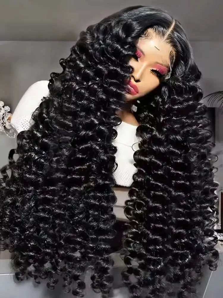 18/-40 42 Inch Loose Wave 13x6 HD Lace Frontal Wig Human Hair Brazilian Loose Deep Waves Curly Wigs Lace Front Wigs For Women