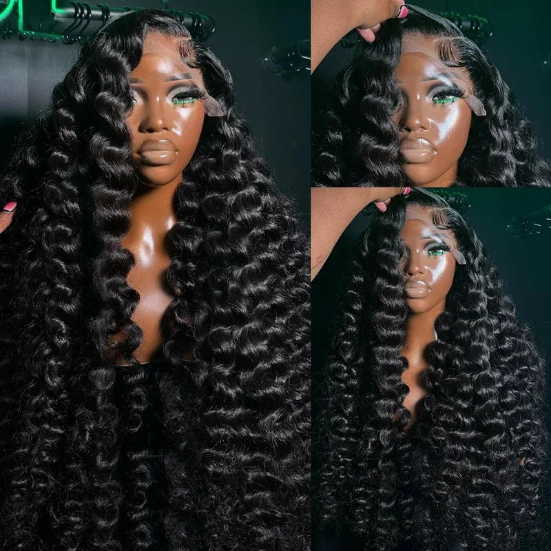 18/-40 42 Inch Loose Wave 13x6 HD Lace Frontal Wig Human Hair Brazilian Loose Deep Waves Curly Wigs Lace Front Wigs For Women