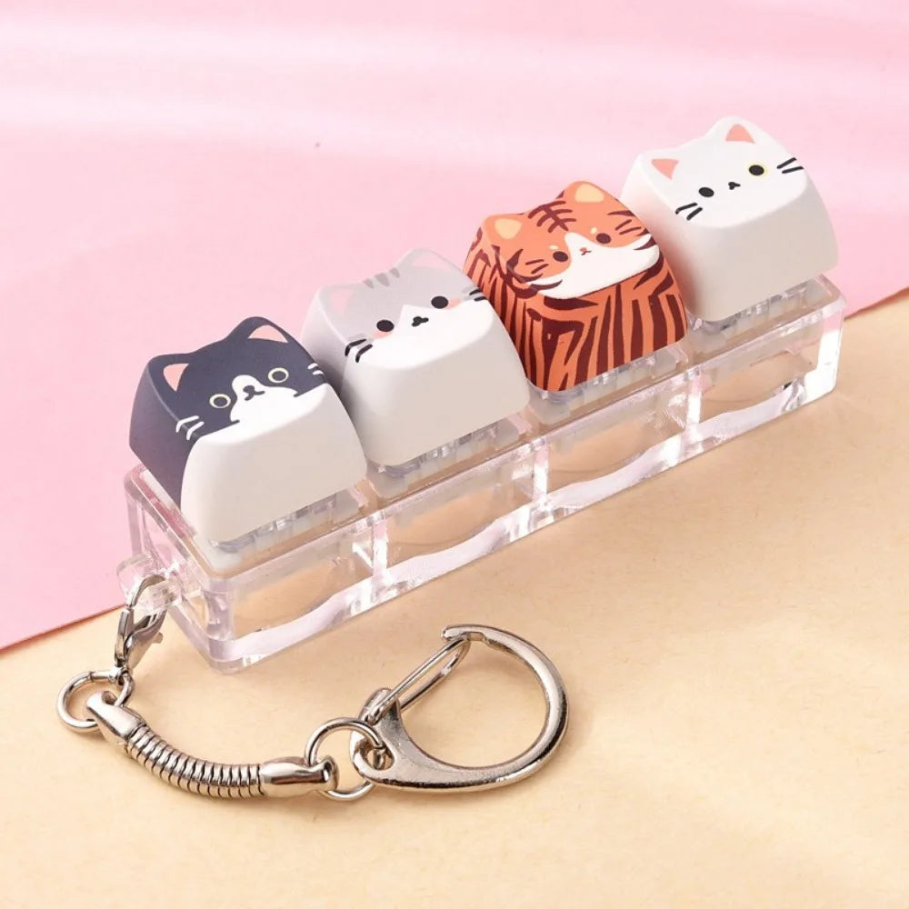 4 Keys Cat Fidget Keychain