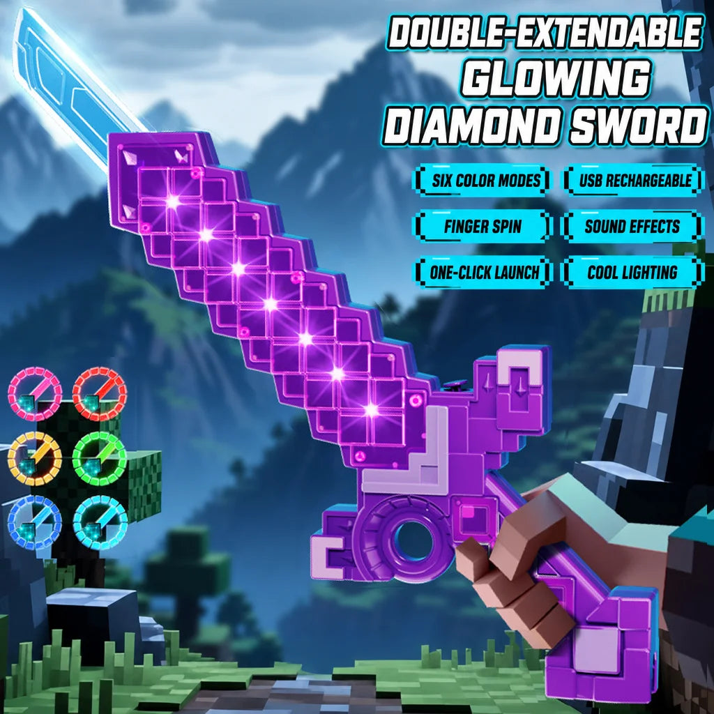 Retractable Dual-Blade Diamond Sword Lightsaber Toy