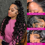 18/-40 42 Inch Loose Wave 13x6 HD Lace Frontal Wig Human Hair Brazilian Loose Deep Waves Curly Wigs Lace Front Wigs For Women