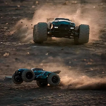 SCY 1:16 4WD RC Car 70KM/H Or 50KM/H With LED Light 2.4G Remote Control Cars High Speed Drift Monster 4x4 Truck for Children Gif