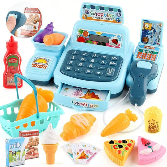 Cash House Toys Electronic Game Lighting And Sound Effects Supermarket Cashier Toys