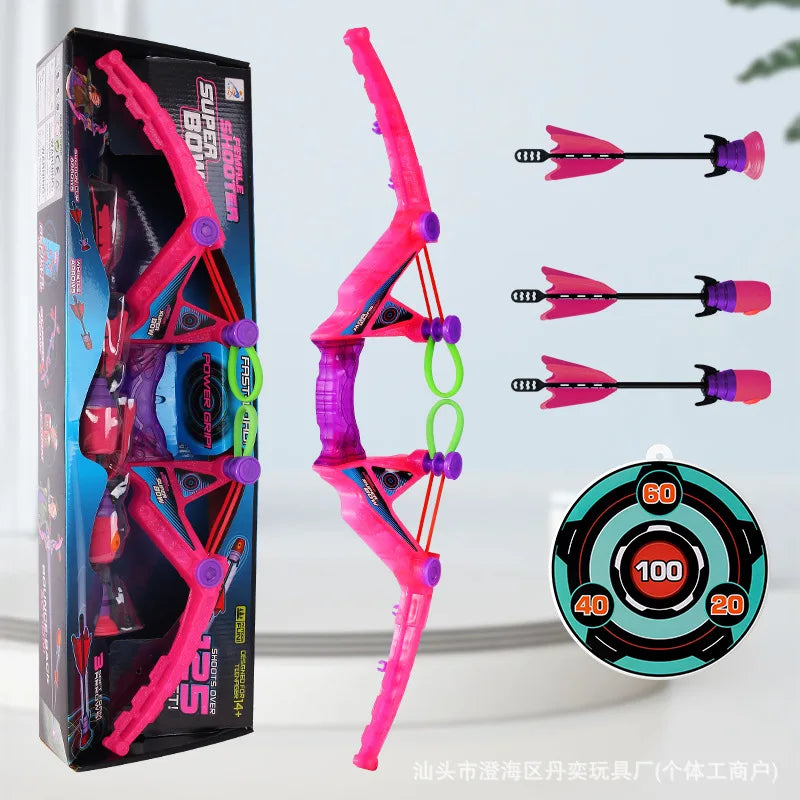 Outdoor Shooting Game Whistle Bow Arrow Set Portable Outdoor Sports Entertainment Toy
