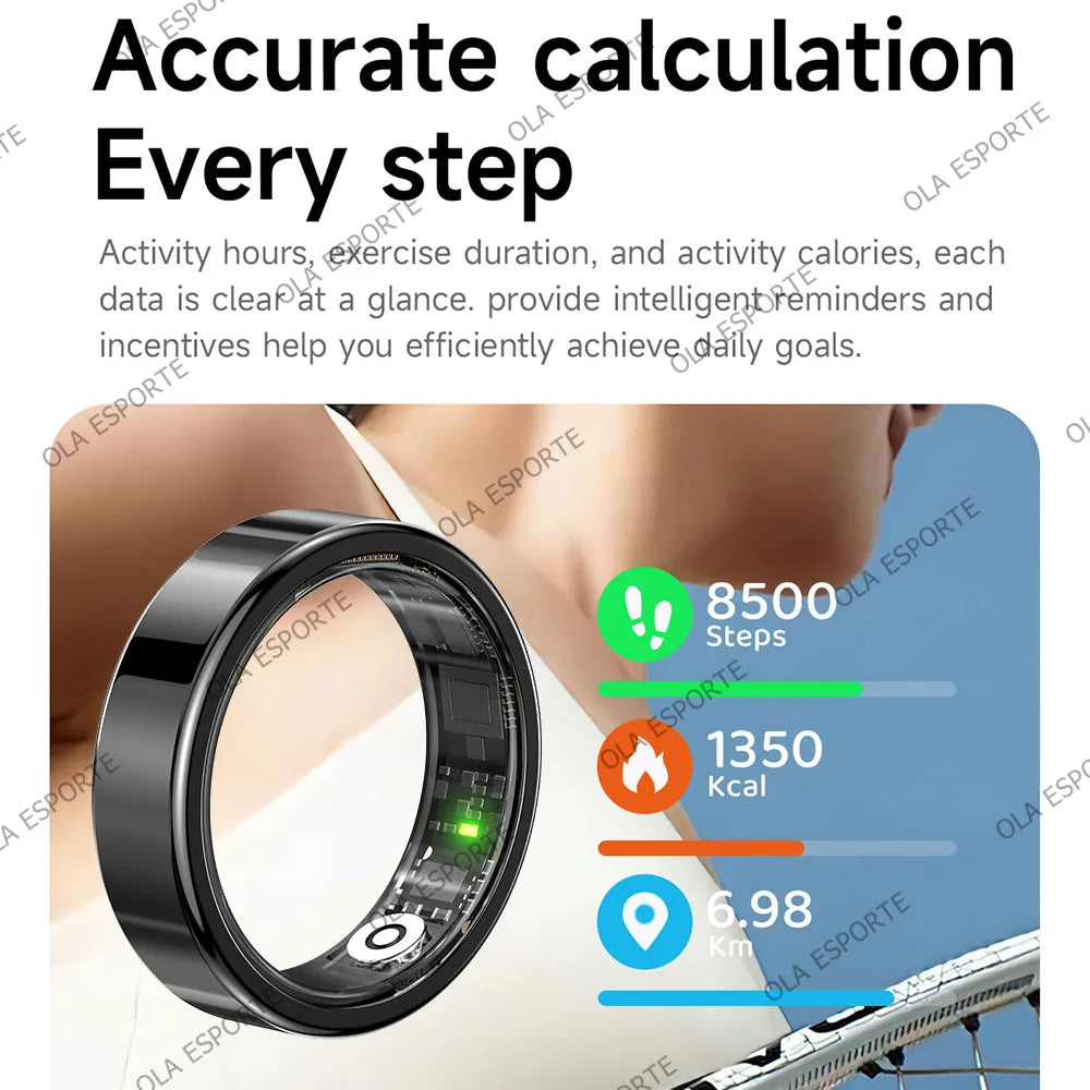 2026 New Smart Ring Heart Rate Blood Pressure Sleep Monitoring Motion Tracking IP68 Waterproof Men Women