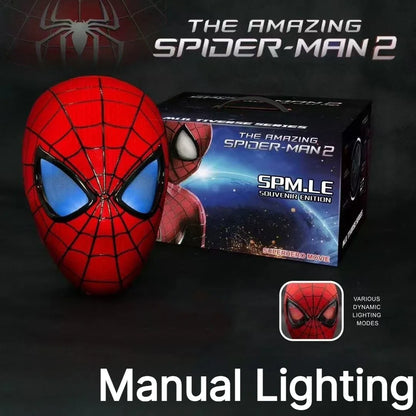 Miles Spider-Man 1:1 Scale Electronic Mask With Moving Glowing Eyes Ring Control Cosplay Toy