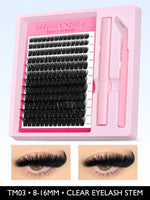 GROINNEYA Lash Clusters Kit Fluffy Individual Lashes C Curl Cluster DIY Lash Extension Kit
