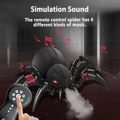 RC Spider Robot Remote Control Spider Toys with Spray/Light/Music Gifts for 6 -12 Year Old Kids