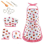 4/11Pcs Kids Cooking Apron Gloves Hat Set Child Chef Kitchen Baking Tool Play House Toys