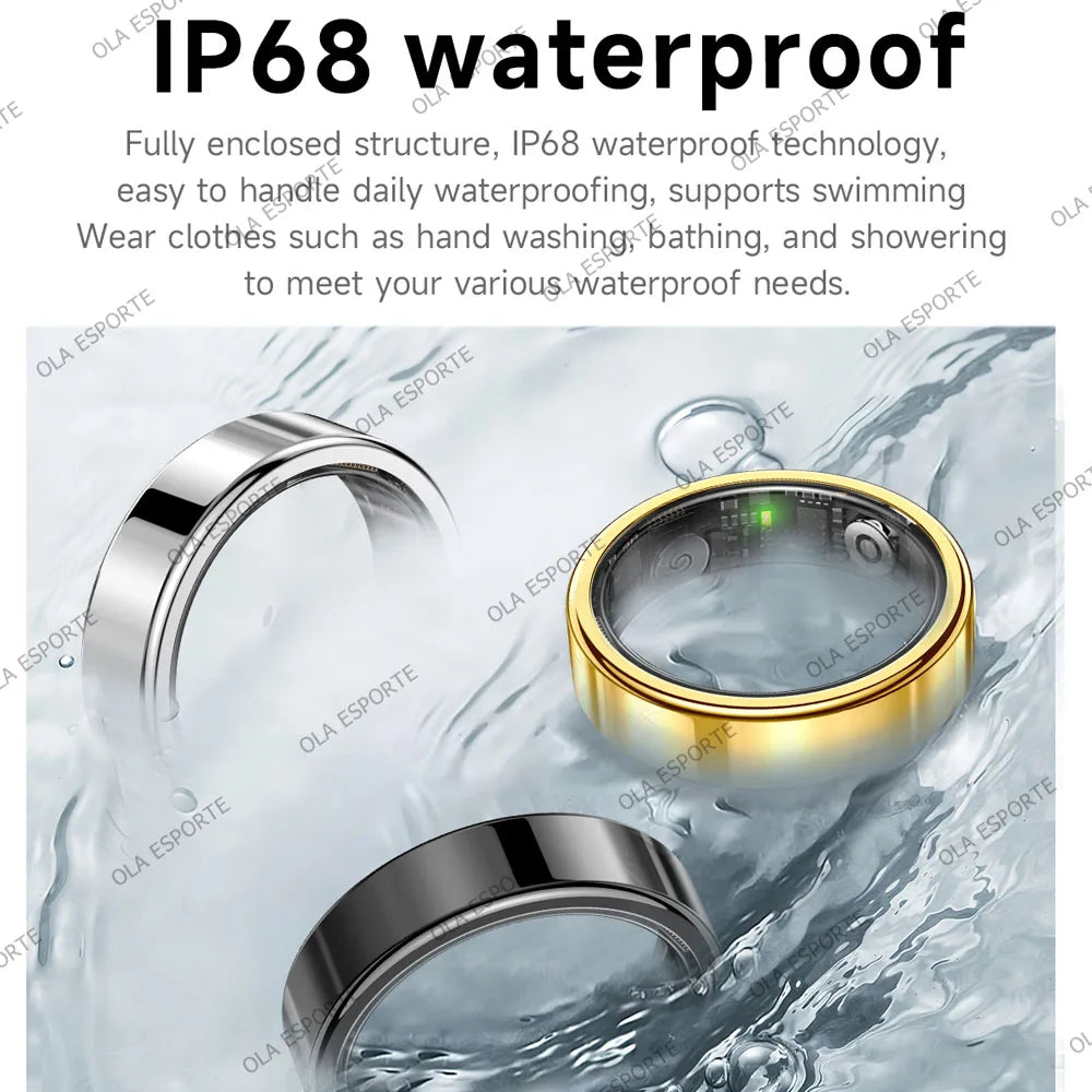 2026 New Smart Ring Heart Rate Blood Pressure Sleep Monitoring Motion Tracking IP68 Waterproof Men Women