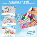 JOYFY 4PCS Window Art 2-in-1 Gems and Gels Suncatcher Diamond and Gels Arts & Crafts Toys