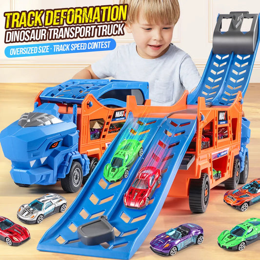 Dual-mode Transformable Track Car - Tyrannosaurus Rex, Shark-headed Car Truck