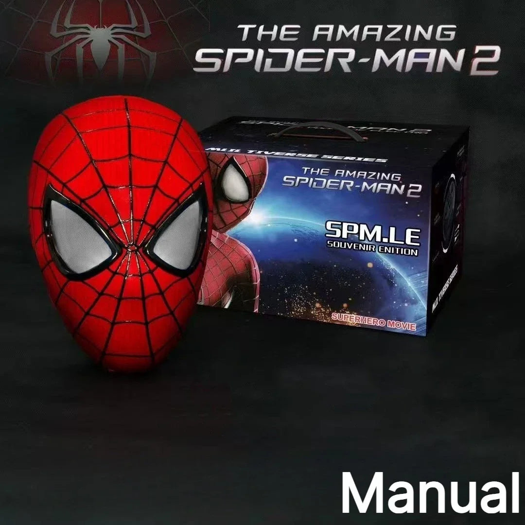 Miles Spider-Man 1:1 Scale Electronic Mask With Moving Glowing Eyes Ring Control Cosplay Toy