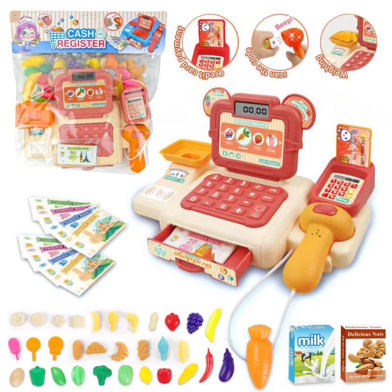 Cash House Toys Electronic Game Lighting And Sound Effects Supermarket Cashier Toys