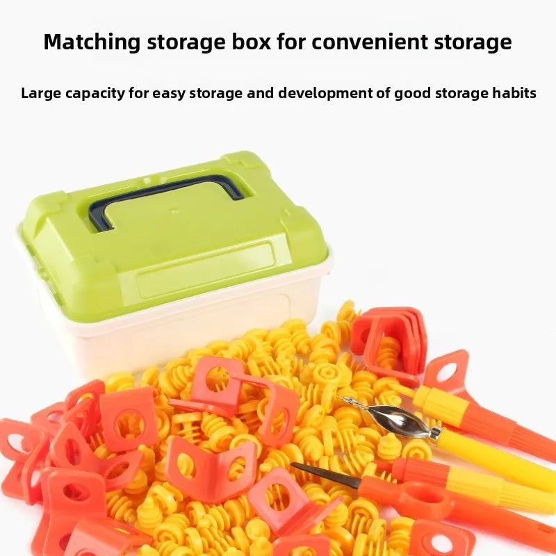 Cardboard Construction Kit 150 PCS with Cutter Tool Box for Kids (STEM)