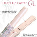 2-IN-1 Electric USB Hair Straightener Curler Fashion Colored Diamond  Design Wireless Travel Size