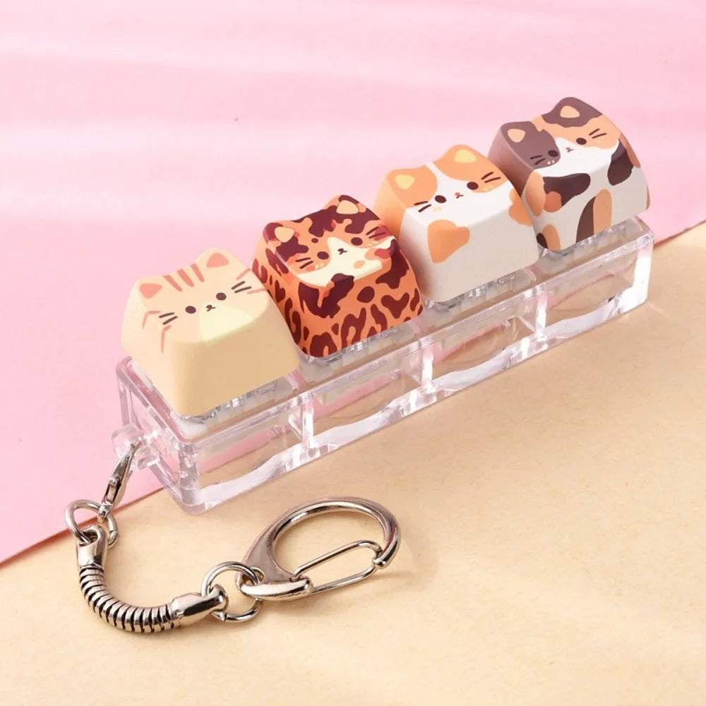 4 Keys Cat Fidget Keychain