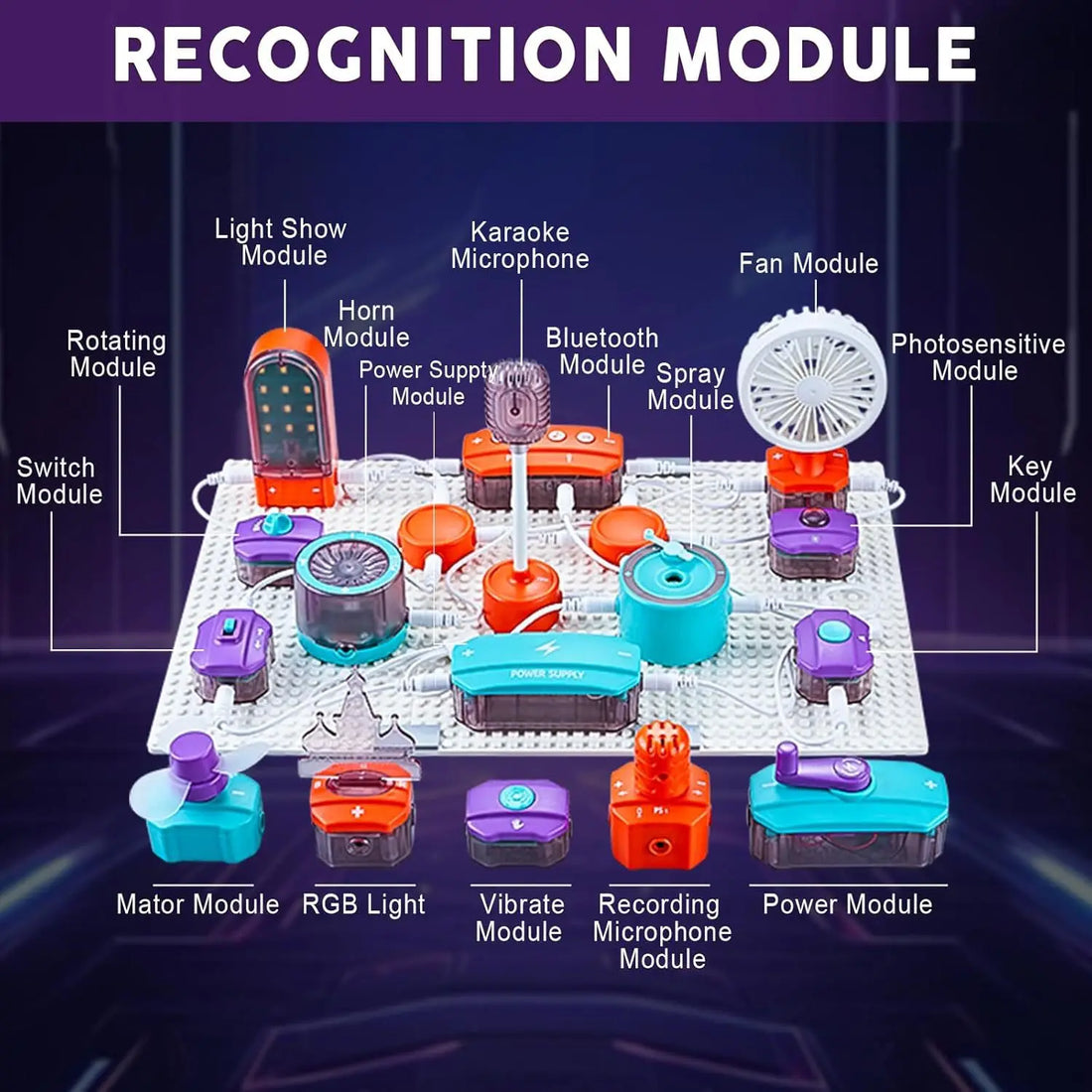 STEM Science Education Electronic Building Blocks Toy - Physics Circuit Experiment Set