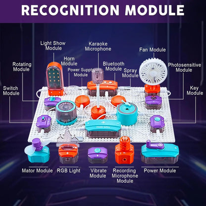 STEM Science Education Electronic Building Blocks Toy - Physics Circuit Experiment Set