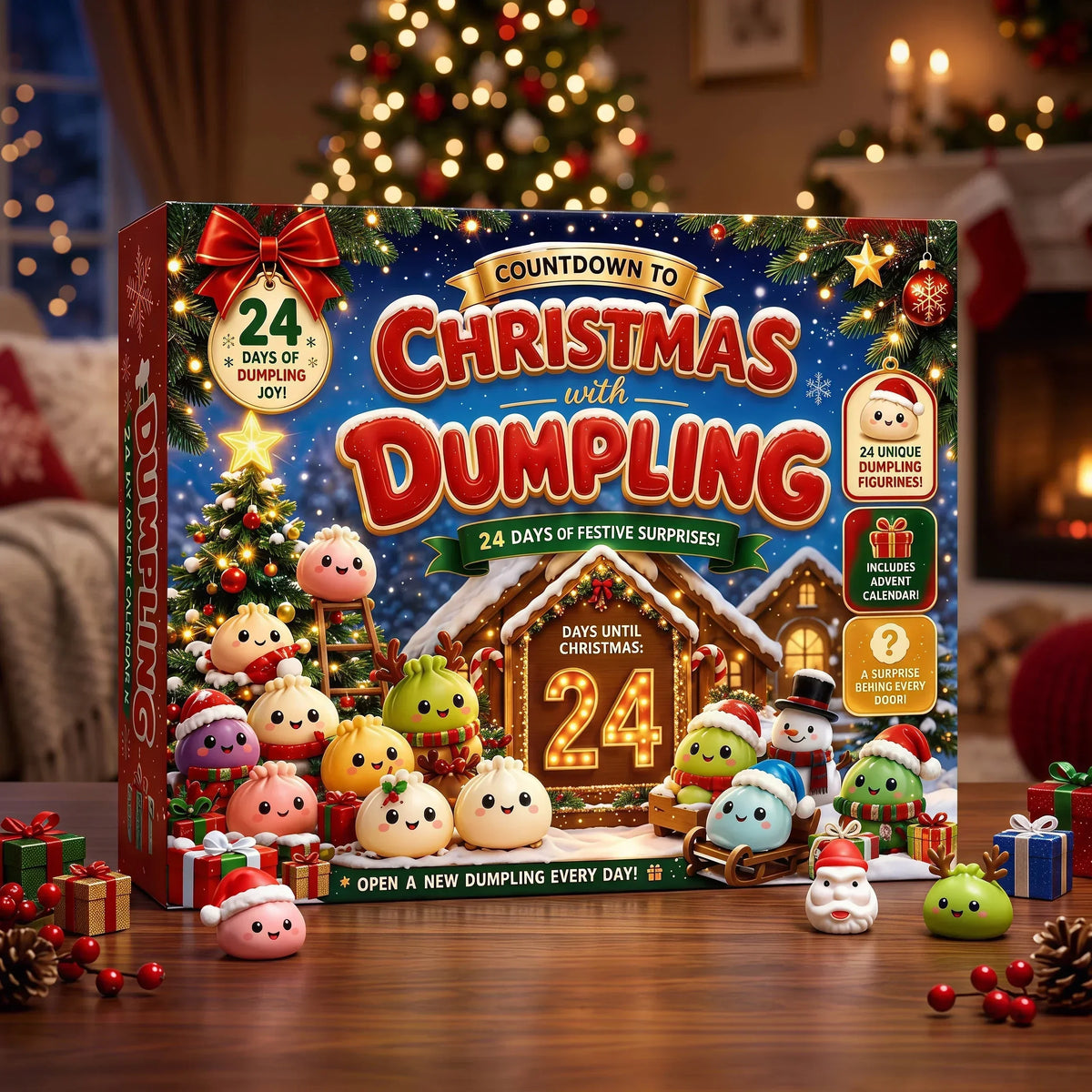 2026 New Christmas Dumpling Squishies Advent Calendar 24 Days Countdown