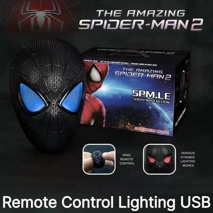 Miles Spider-Man 1:1 Scale Electronic Mask With Moving Glowing Eyes Ring Control Cosplay Toy