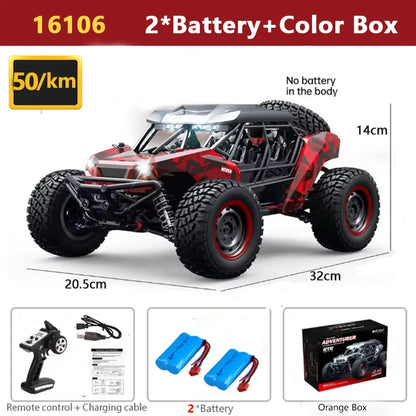 SCY 1:16 4WD RC Car 70KM/H Or 50KM/H With LED Light 2.4G Remote Control Cars High Speed Drift Monster 4x4 Truck for Children Gif