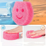 3pcs Smiley Face Cleaning Sponge, Colorful Temperature-Changing Kitchen Sponges, Multi-Purpose